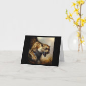 Leopard (8) Wilde kat Kaart (Gele Bloem)