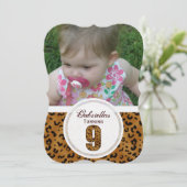 Leopard 9th Birthday: Afbeelding: Feestuitnodiging Kaart (Staand voorkant)