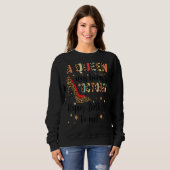 Leopard A Queen werd geboren in oktober Happy Birt Trui (Voorkant volledig)