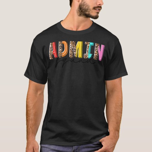 Leopard Admin Squad Laatste dag van schoolonderwij T-shirt (Voorkant)