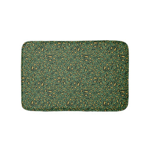 Leopard-afdruk op lui groen badmat