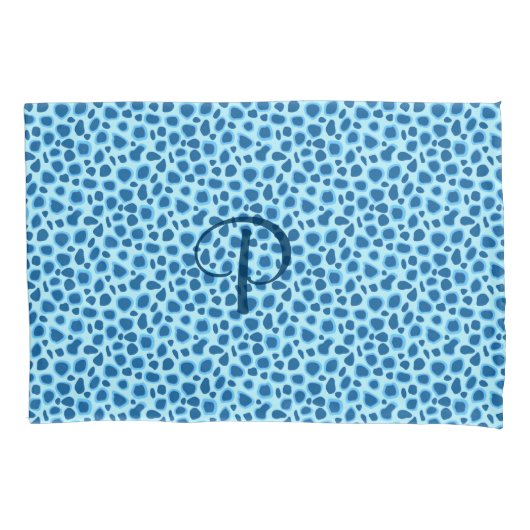 Leopard-afdrukken - Donkere kobalt en blauw hemd Kussensloop (Voorkant)