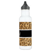 Leopard Afdrukken U monogram initiaal Water Fles (Rechts)