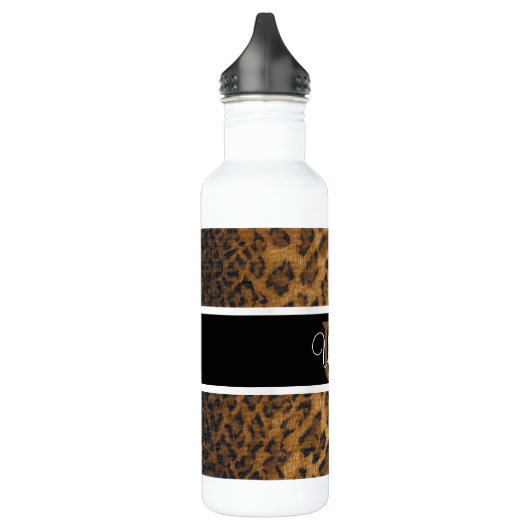 Leopard Afdrukken U monogram initiaal Water Fles (Links)