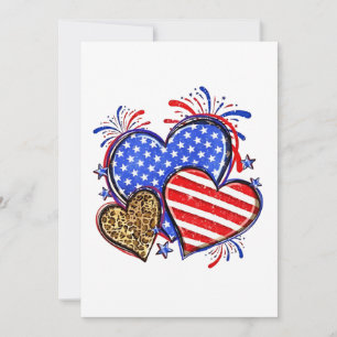 Leopard American Flag Heart 4 juli Verenigde State Aankondiging
