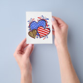 Leopard American Flag Heart 4 juli Verenigde State Flyer (Hand)