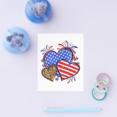 Leopard American Flag Heart 4 juli Verenigde State Flyer (Enkel)