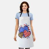 Leopard American Flag Heart 4 juli Verenigde State Schort (Gedragen)