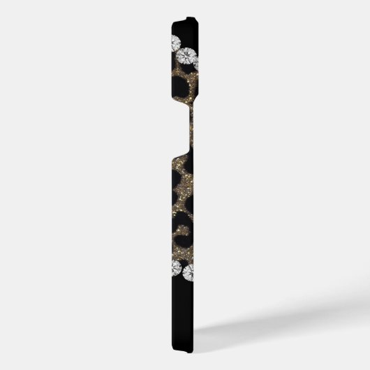 Leopard and Diamond Monogram iPhone Hoesje (Rechterkant)