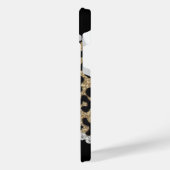 Leopard and Diamond Monogram iPhone Hoesje (Linkerkant)
