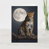 Leopard and Full Moon | Happy Birthday Husband Kaart (Voorkant)