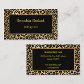 LEOPARD ANIMAAL PRINT GOLD BLACK VISITEKAARTJE (Voorkant / Achterkant)