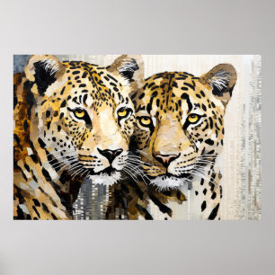 Leopard Animal Art Decor Verf Mozaïek Poster