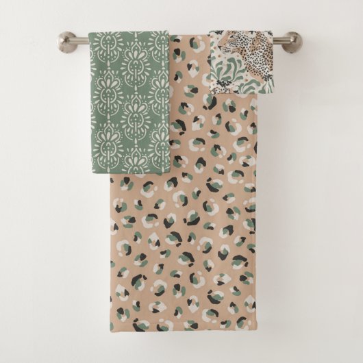 Leopard Animal Beige Modern Bad Handdoek (Insitu)