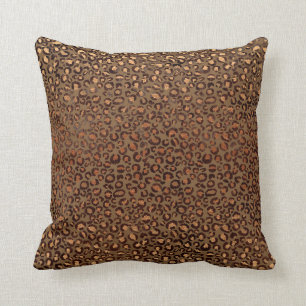 Leopard Animal Black Bronze Honey African Fur Kussen