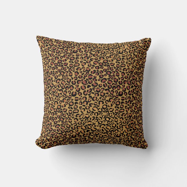 Leopard Animal Black Honey Gold Bronze African Kussen (Voorkant)
