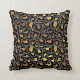 Leopard Animal Black Honey Gold Graphite African Kussen