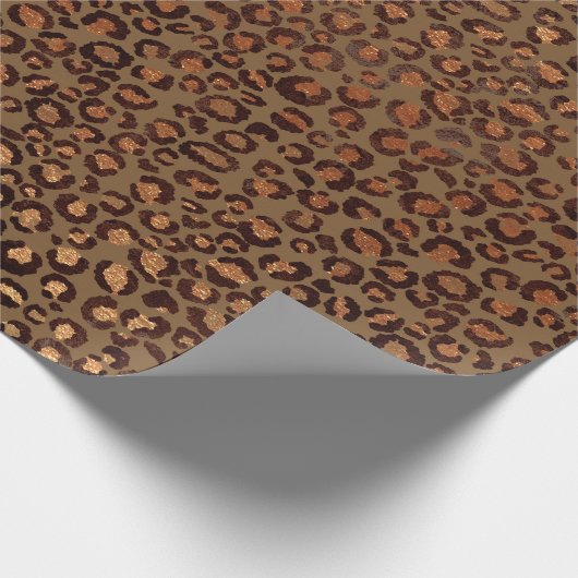 Leopard Animal Bronze Gold Black Honey African Lux Cadeaupapier (Hoek)