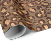 Leopard Animal Bronze Gold Black Honey African Lux Cadeaupapier (Rol Hoek)