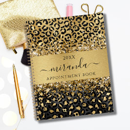 Leopard Animal Cheetah Zwart Goud Beauty Salon Planner