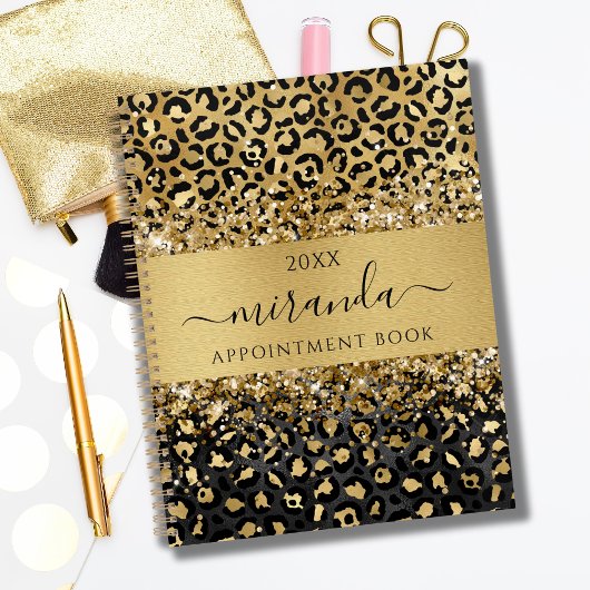Leopard Animal Cheetah Zwart Goud Beauty Salon Planner