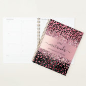 Leopard Animal Cheetah Zwart Roze Beauty Salon Planner (Display)