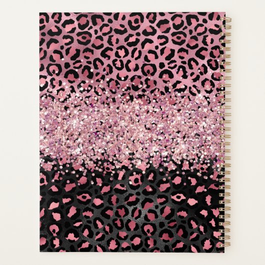 Leopard Animal Cheetah Zwart Roze Beauty Salon Planner (Achterkant)