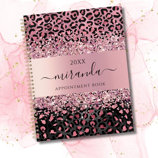 Leopard Animal Cheetah Zwart Roze Beauty Salon Planner