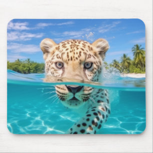 Leopard Animal Fun Natuur Spelen Water Muismat