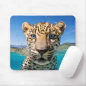 Leopard Animal Fun Natuur Spelen Water Muismat (Met muis)