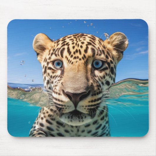 Leopard Animal Fun Natuur Spelen Water Muismat (Voorkant)