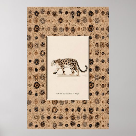 Leopard Animal Illustration Poster Spotted Wild (Voorkant)