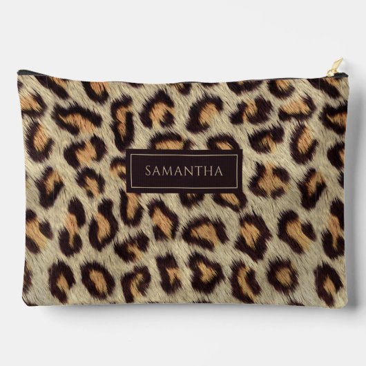 Leopard Animal Patroon Aangepaste naam Etui (Achterkant)