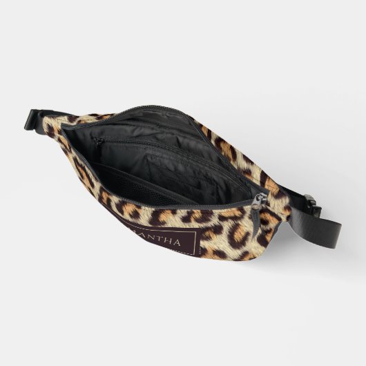 Leopard Animal Patroon Aangepaste naam Heuptasje (Open)
