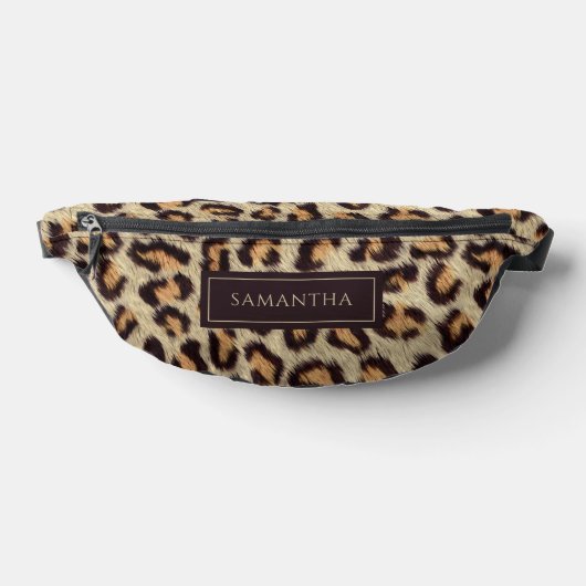 Leopard Animal Patroon Aangepaste naam Heuptasje (Liggend)