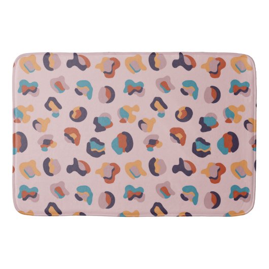 Leopard Animal Pink Modern Badmat (Voorkant)