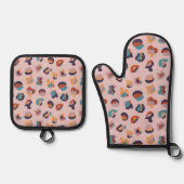 Leopard Animal Pink Modern Ovenwant & Pannenlap Set (Voorkant)