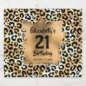 Leopard Animal Print 21e verjaardag Bier Etiket (Enkel label)