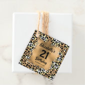 Leopard Animal Print 21e verjaardag op maat Bedankjes Labels (In situ)