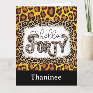 Leopard Animal Print 40e verjaardag Kaart Stijlvol
