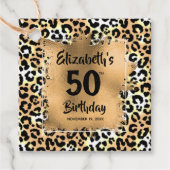 Leopard Animal Print 50th Birthday op maat Bedankjes Labels (Voorkant)