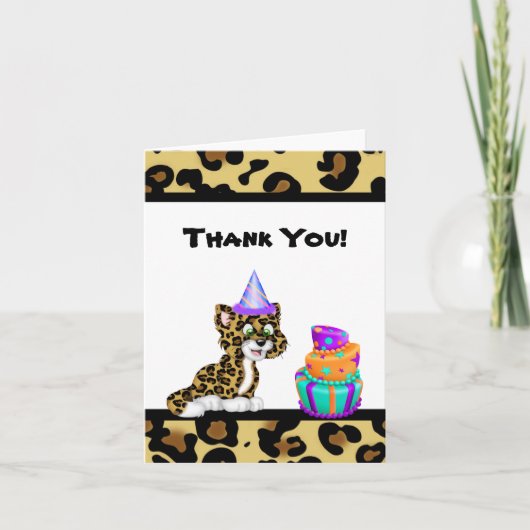Leopard Animal Print bedankkaart (Voorkant)