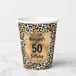 Leopard Animal Print Birthday Papieren Bekers