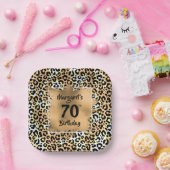 Leopard Animal Print Birthday Papieren Bordje (Feest)