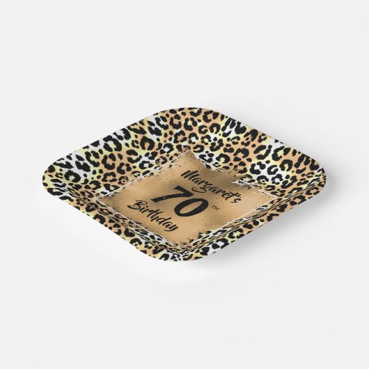 Leopard Animal Print Birthday Papieren Bordje (Gebogen)