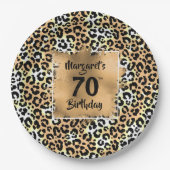 Leopard Animal Print Birthday Papieren Bordje (Voorkant)