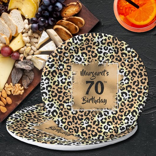 Leopard Animal Print Birthday Papieren Bordje