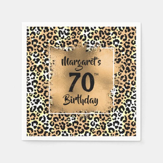 Leopard Animal Print Birthday Servet (Voorkant)