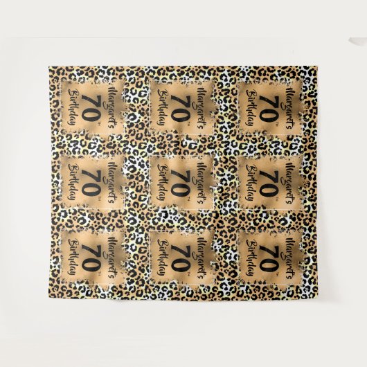 Leopard Animal Print Birthday Wandkleed (Voorkant (horizontaal))
