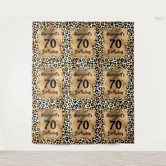 Leopard Animal Print Birthday Wandkleed (Voorkant)
